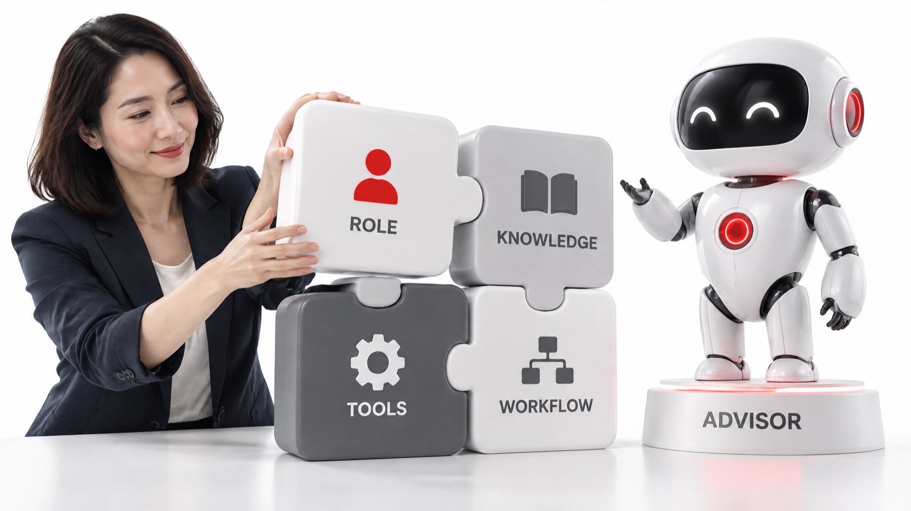 ประกอบบล็อก ROLE KNOWLEDGE TOOLS WORKFLOW เป็น Advisor