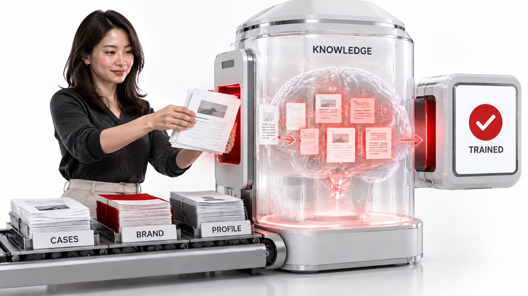 ป้อนเอกสาร CASES BRAND PROFILE เข้าแกนความรู้จนขึ้น TRAINED
